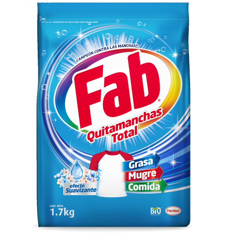 Detergente En Polvo Con Suavizante Fab1700 GR