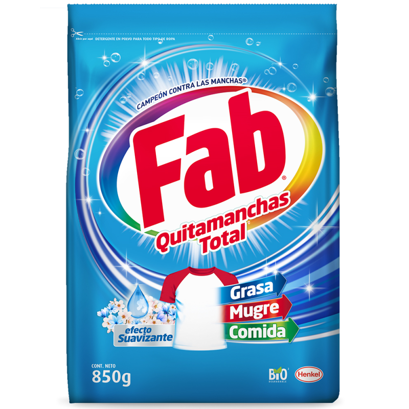 Detergente En Polvo Con Suavizante Fab850 GR