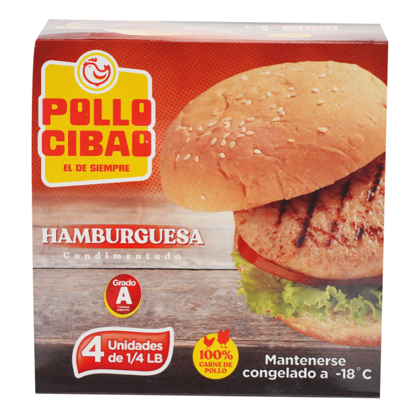 Hamburguesa De Pollo Cibao4 UND