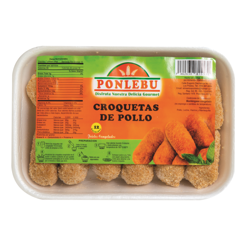 Croquetas De Pollo Ponlebu12 UND