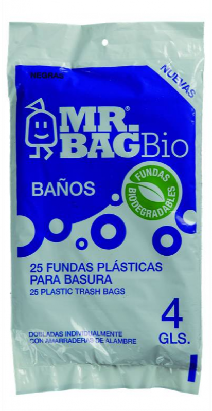 Fundas Mr Bag Baño 4gl Negro25 UND