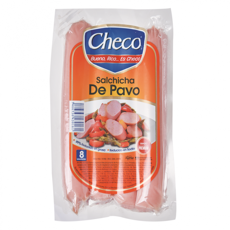 Salchichas Checo Hot Dog De Pavo8 UND