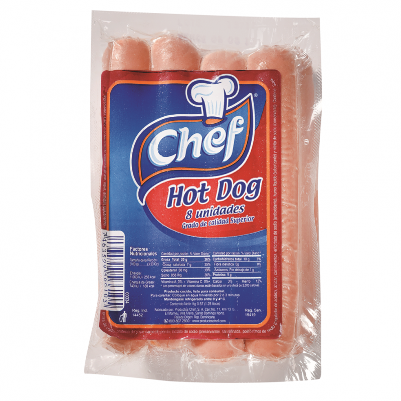 Salchichas Chef Hot Dog8 UND