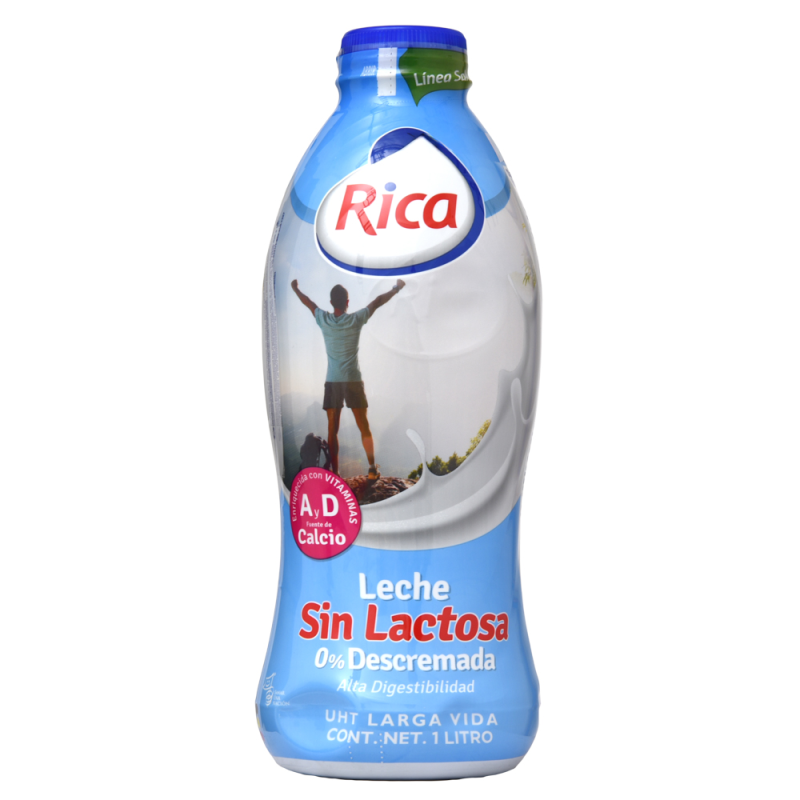 Leche Rica Deslactosada 0% Grasa1 LT