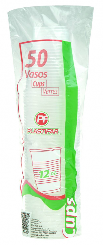 Vaso Rígido Plastifar 12 Oz.50 UND