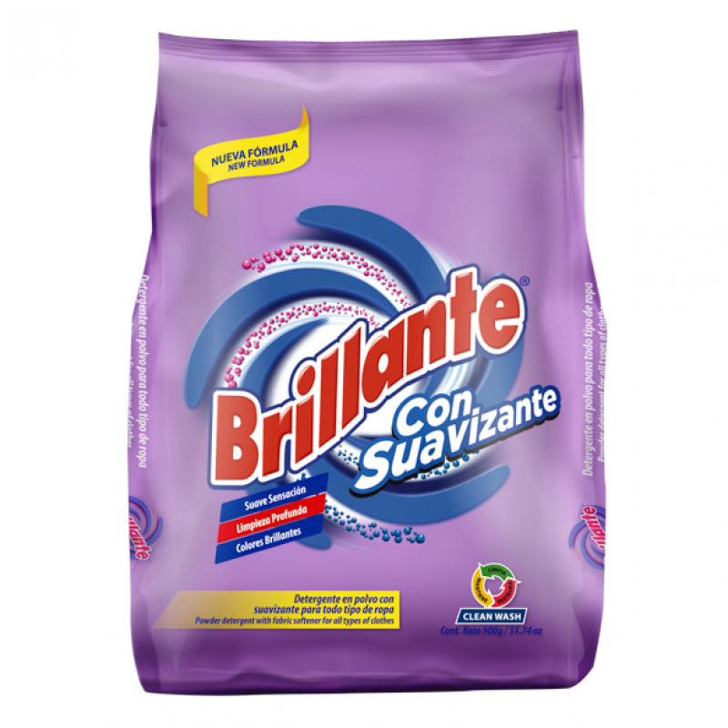 Detergente En Polvo Con Suavizante Brillante900 GR