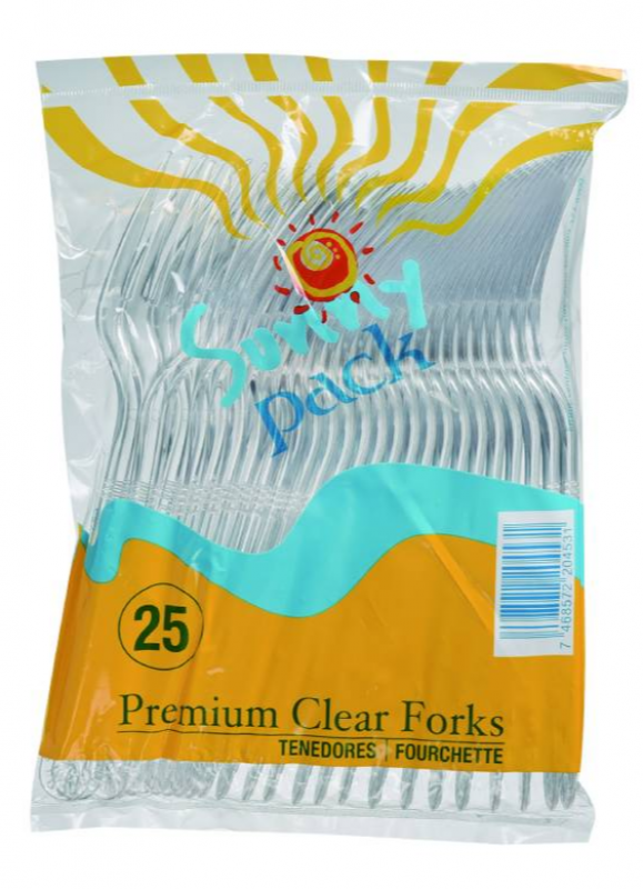 Tenedores Sunny Premium Clear25 UND
