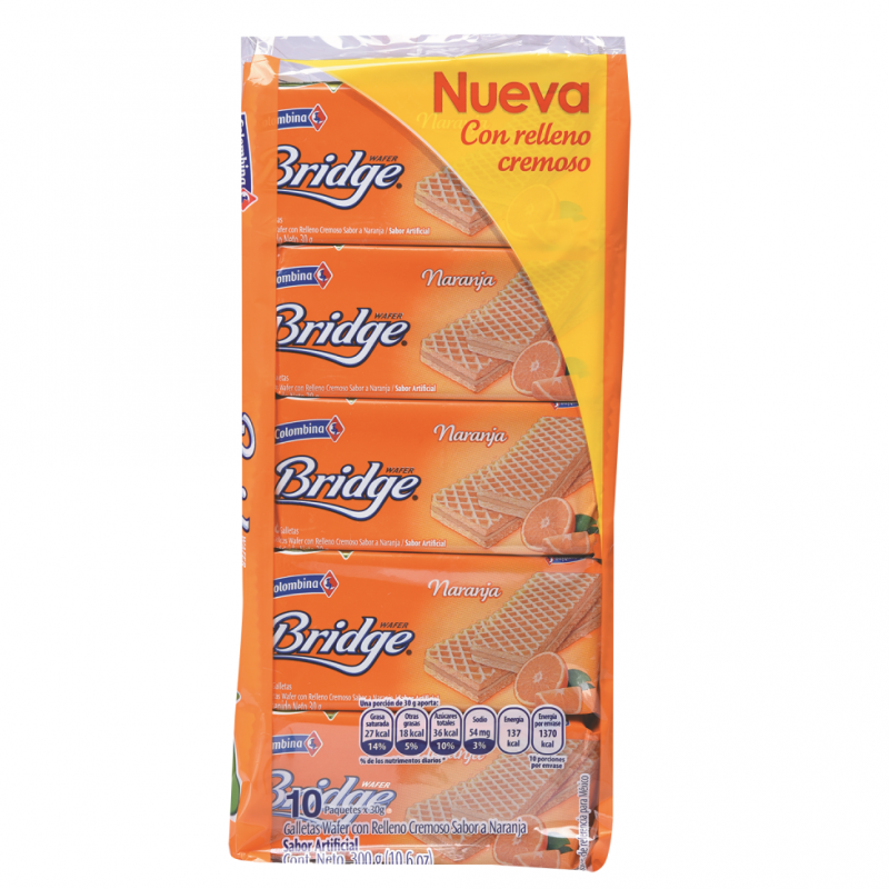 Galletas Bridge Wafer Naranja300 GR