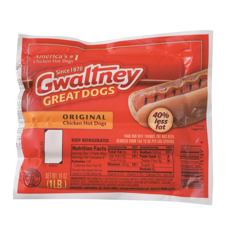 Salchicha Gwaltney Hot Dog Original8 UND