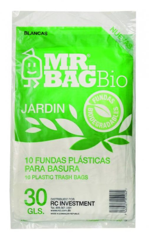 Funda Mr Bag Jardin 30gl Blanco10 UND
