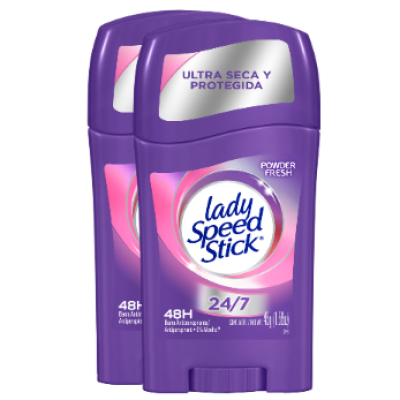 Desodorante Para Mujer Powder Fresh Lady Speed Stick 45 Gr,2 UND