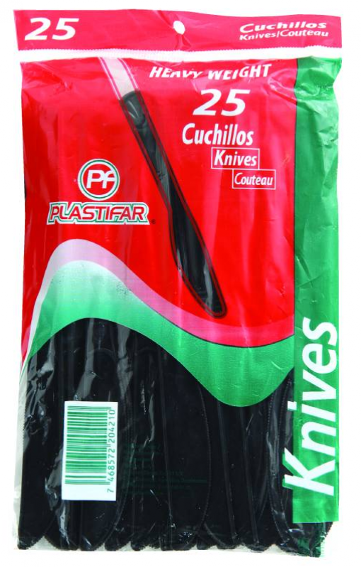 Cuchillos Plastifar Heavy Wt Negro25 UND