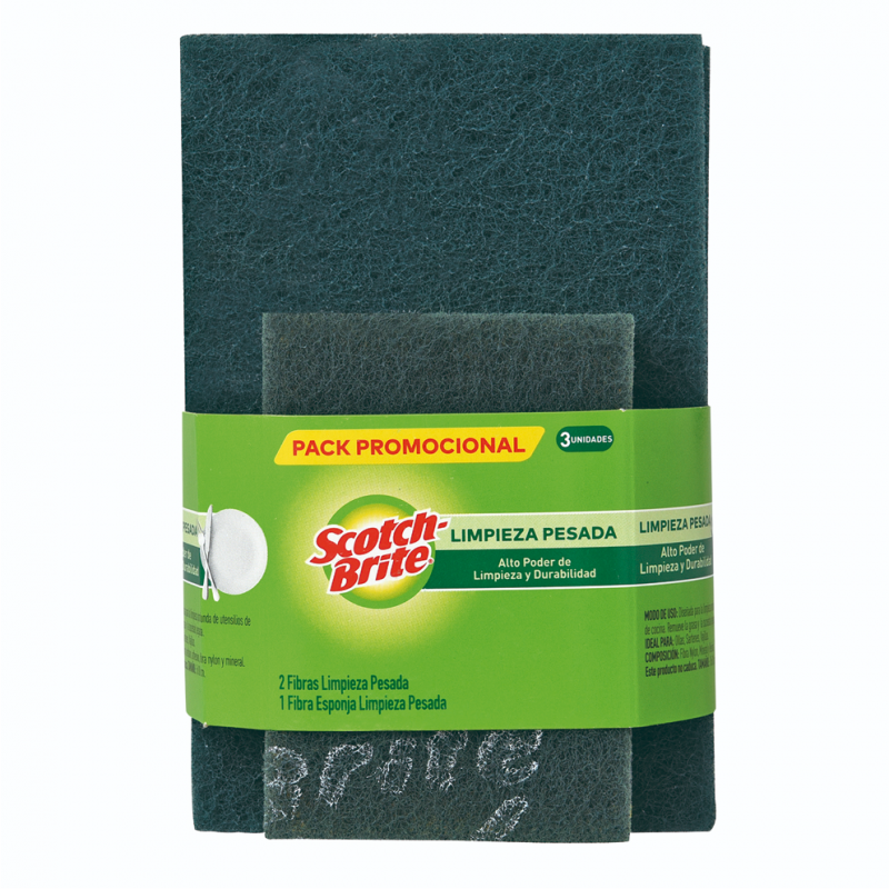 Esponja Scotch Brite Fibra Verde 2 Pesasa 1 Clasica3 UND