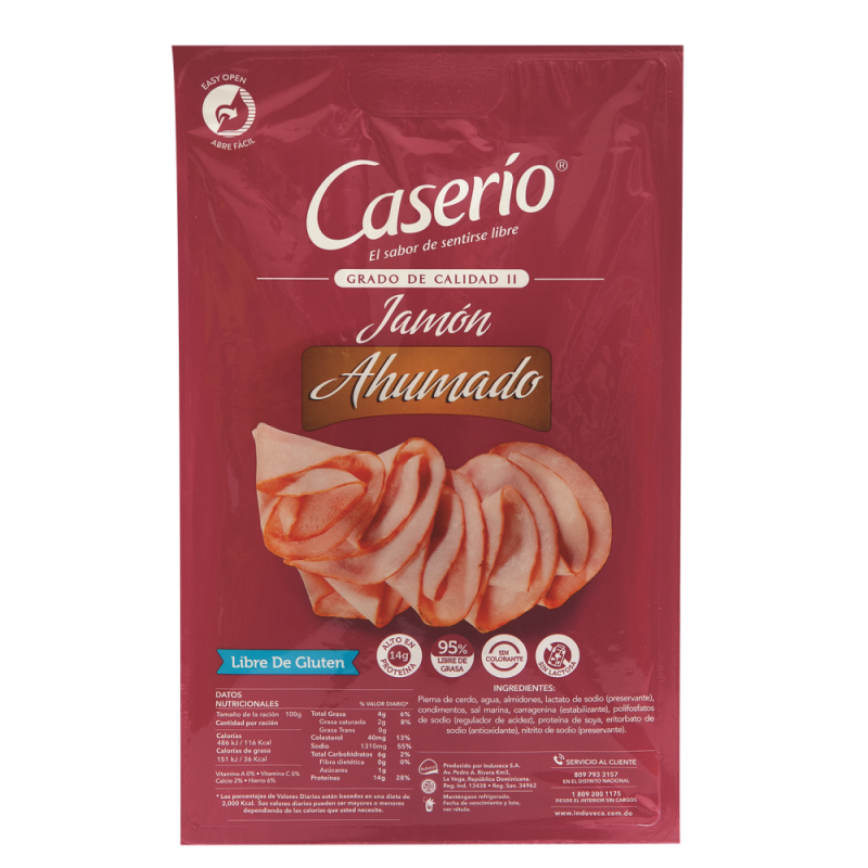 Jamón Cocido Caserio Ahumado Rebanado1 LB