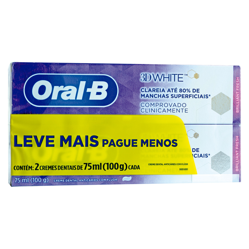 Crema Dental 3d White Brilliant Fresh Oral B 75 Ml,2 UND