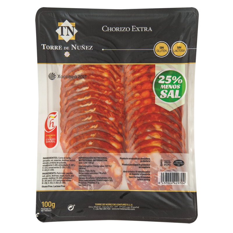 Chorizo Torre Nuñez Extra Loncha100 GR