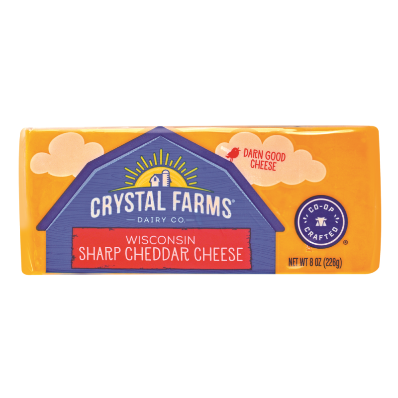 Queso Crystal Farm Sharp Cheddar Chunk8 OZ