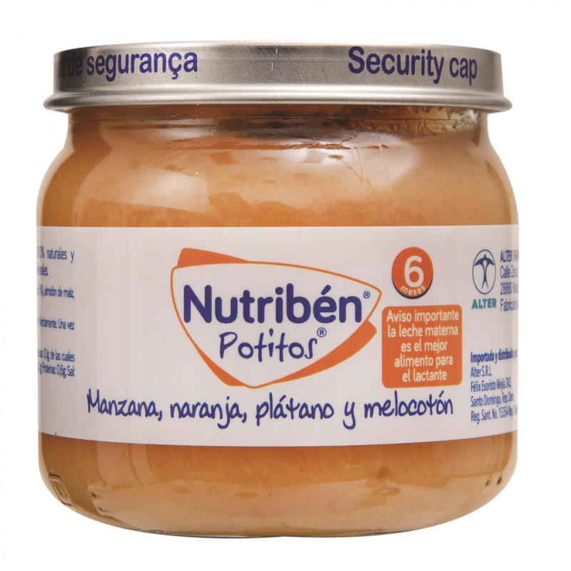 Compota Potitos Nutribén De Manzana, Naranja, Plátano Y Melocotón120 GR