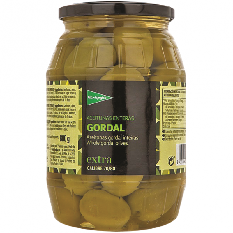 Aceitunas El Corte Ingles Verdes Godal500 GR