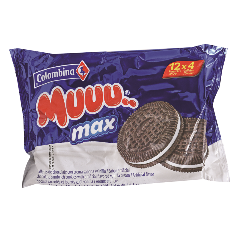 Galleta Muu Max Sandwich Colombina408 GR