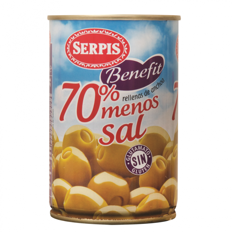 Aceitunas Con Anchoas Menos Sal Serpis Benefit300 GR