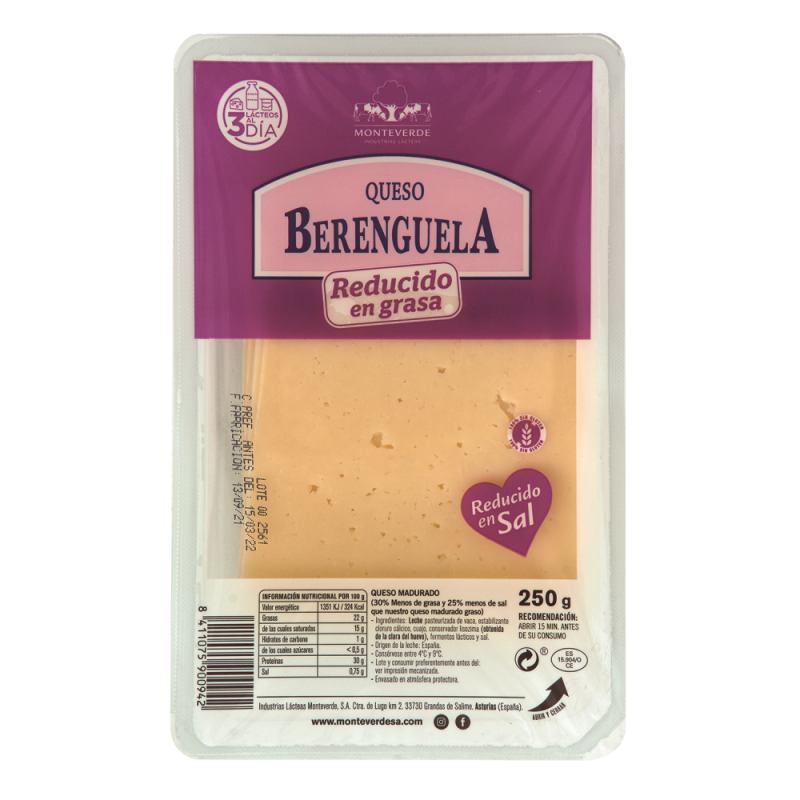 Queso Tres Oscos Reducido Grasa Beren Lonch250 GR