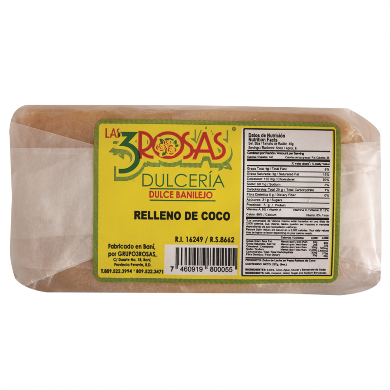 Leche Coco Relleno Las 3 RosasPAQ