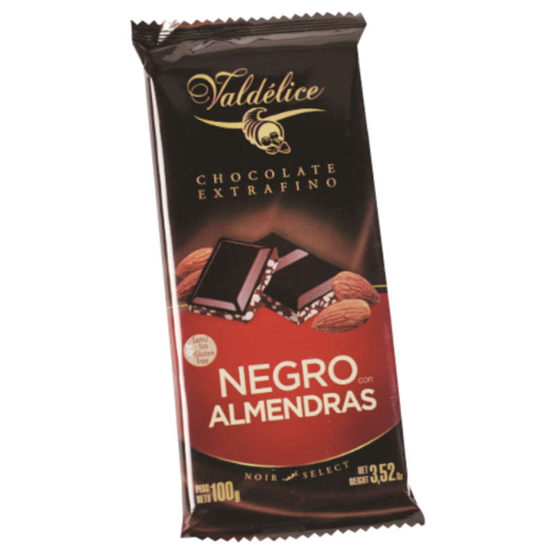 Chocolate Valdelice Negro Almendras100 GR