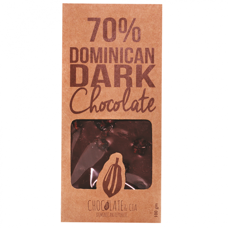 Tableta De Chocolate Chocolate & Cia 70% Cranberry100 GR