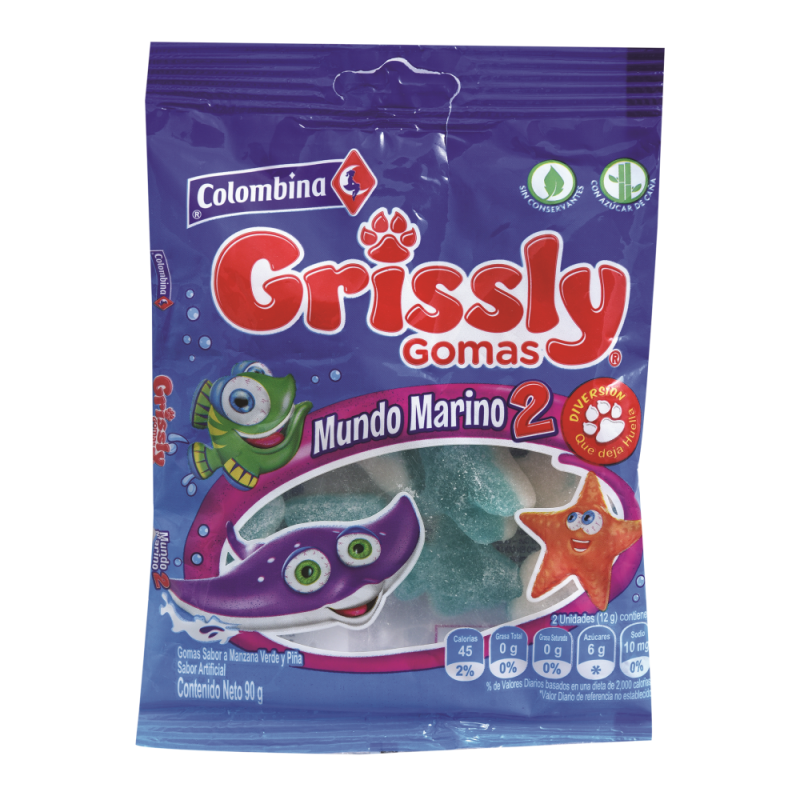 Gomitas Mundo Marino Colombina Grissly90 GR
