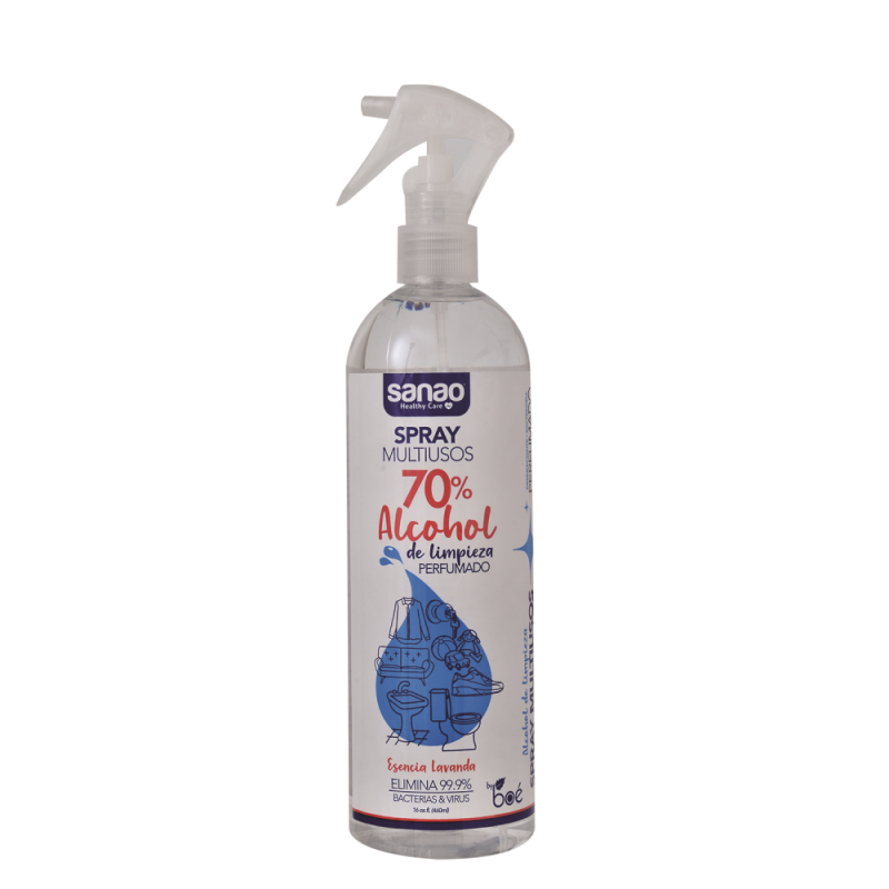 Alcohol Sanao Spray Multiusos 70%16 OZ