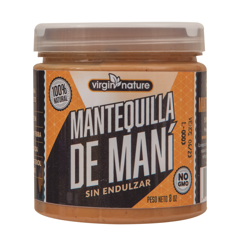 Mantequilla Mani Virgin Nature Sin Endulzar8 OZ