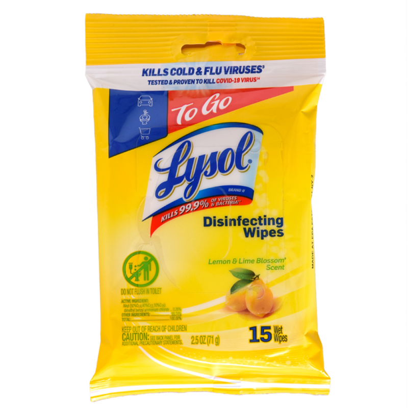 Toallas Desinfectantes Lysol Lemon To Go15 UND
