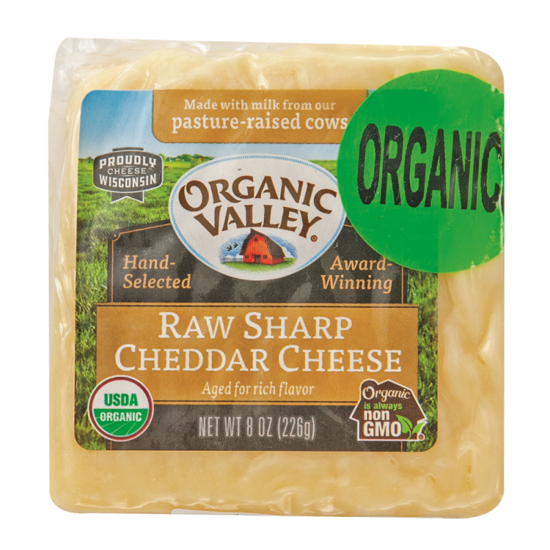 Queso Cheddar Organic Valley Sharp8 OZ