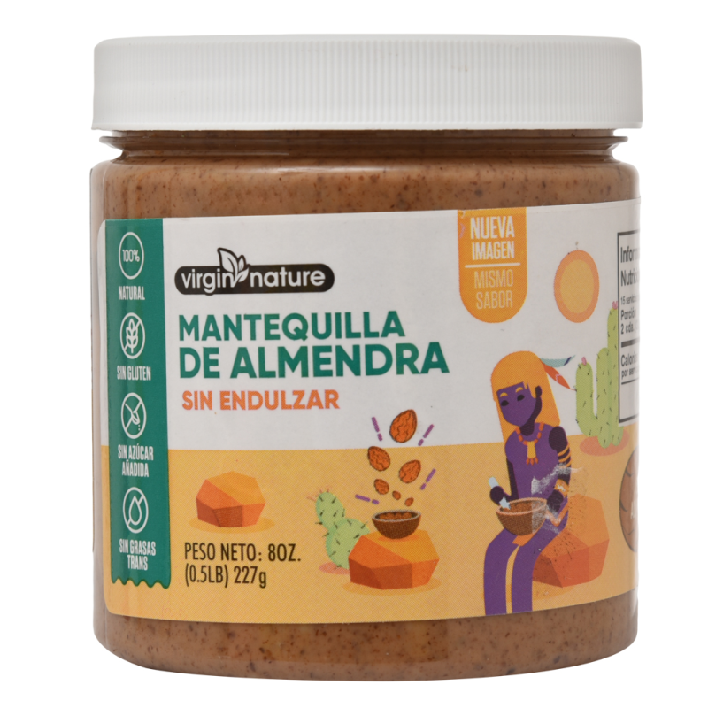Mantequilla De Almendra Sin Endulzar Virgin Nature8 OZ