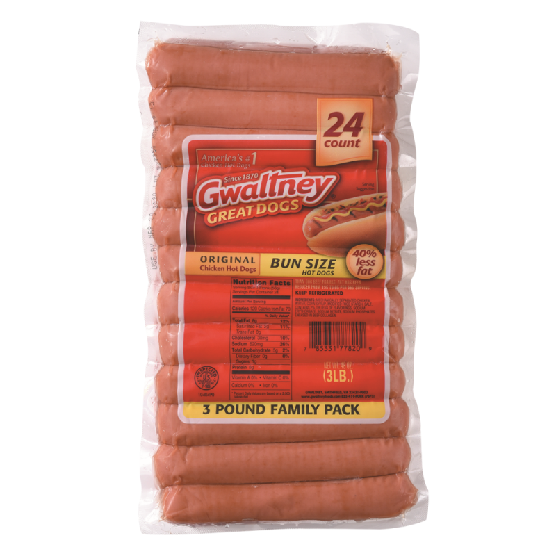 Salchichas Gwaltney Hot Dog Original24 UND