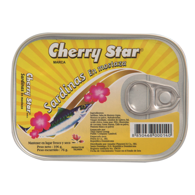 Sardinas Cherry Star Mostaza106 GR
