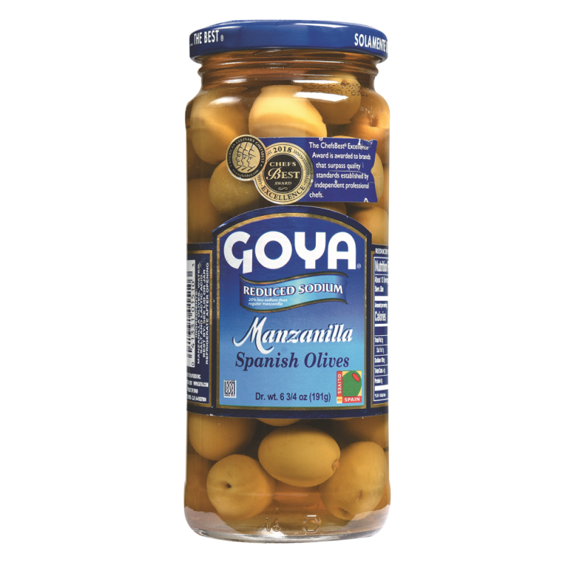 Aceitunas Goya Manzanilla Bajo Sal4 OZ