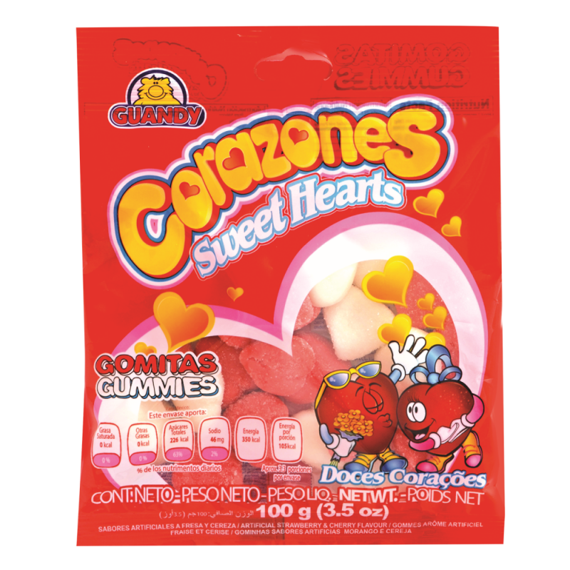 Gomitas Guandy Corazones100 GR