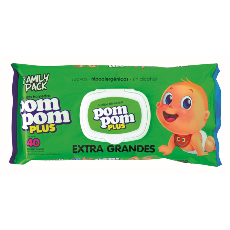 Toallitas Humedas Pom Pom Plus40 UND