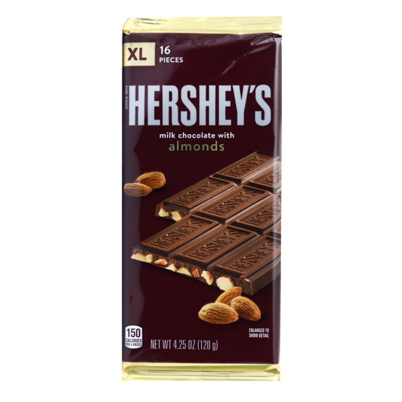 Chocolates Hersheys Milk W Alm Xl Bar4.25 OZ