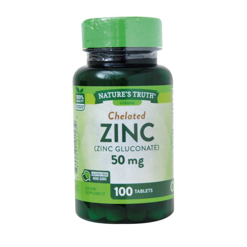 Vitamina Natures Truth Zinc Gluc Q 50mg100 UND