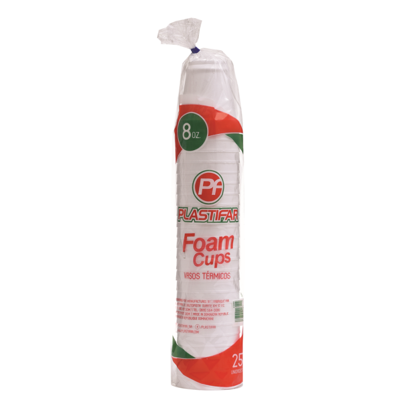 Vaso Plastifar Foam 8 Oz25 UND