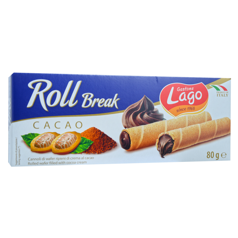 Galleta Lago Roll Break Cacao Ave80 GR