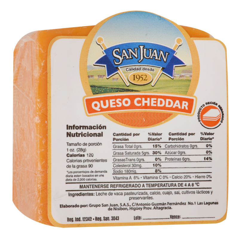 Queso San Juan Tipo CheddarUND