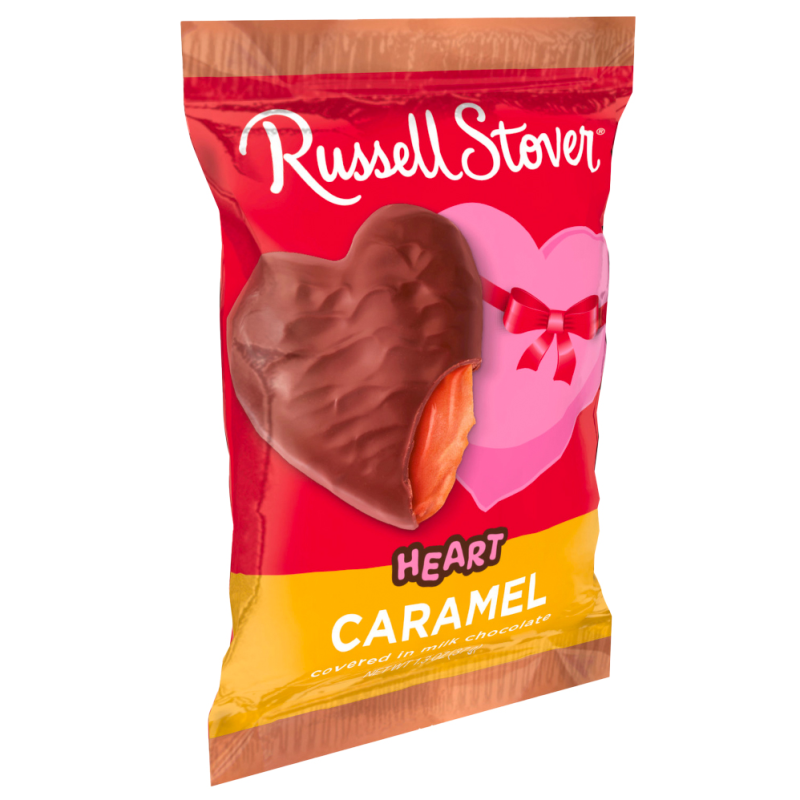 Chocolate Russell Stover Milk Caramel Heart1.3 OZ