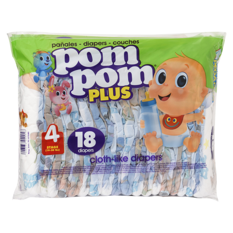 Pañales Pom Pom Plus Conv G18 UND
