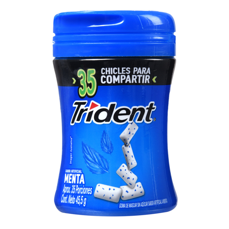 Chiclets Trident Botella 35s Menta45.5 GR