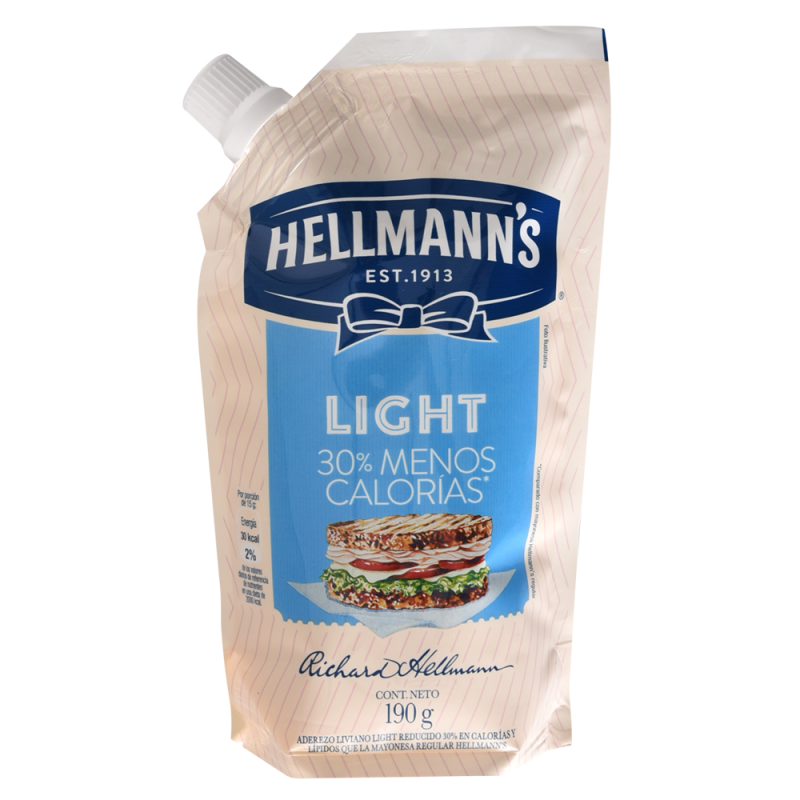 Mayonesa Light Doy Pack Hellmanns190 GR