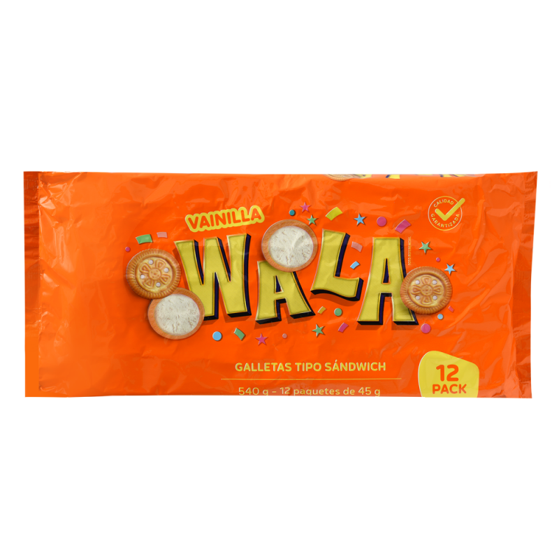 Galletas Wala Sandwich Vainilla12 UND